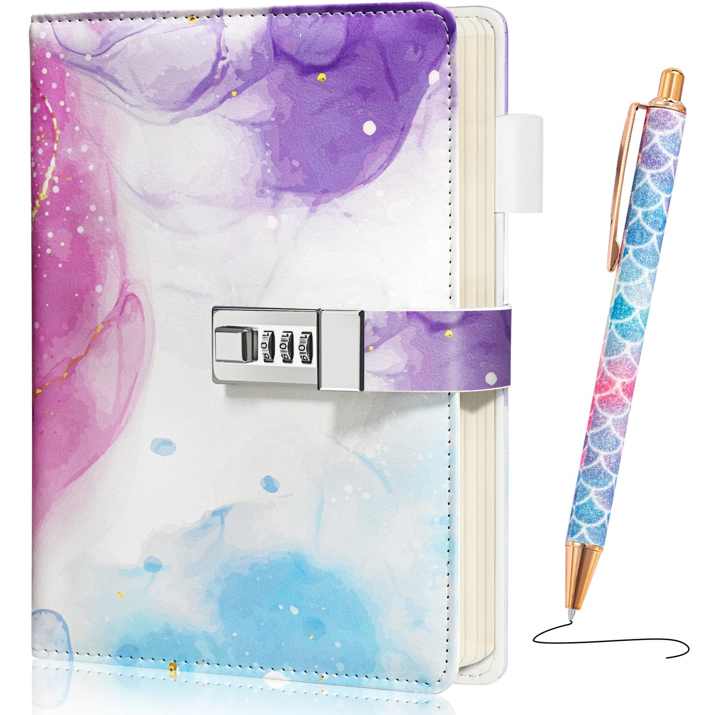 Beadsky Diary With Lock For Girls Age 8-12, A5 Journal With Lock 192 Pages Locking Diary With Pen, Cute Stuff Birthday Gifts For