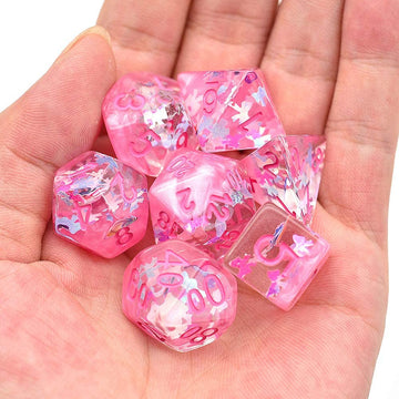 UDIXI Polyhedral DND Dice Set, D&D Dice Pink Dice Compatible Dungeons and Dragons Role Playing Game,MTG,Pathfinder,Board Games,