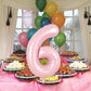 TONIFUL 40 Inch Pastel Pink Number 6 Balloon, Baby Pink Aluminum for Birthday, Wedding, Bridal Shower, Engagement, Anniversary Decor