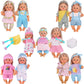 10 Sets For 10-11-12 Inch Baby Doll Clothes Dress Newborn Baby Doll Accessories Gown Costumes Outfits With Schoolbag Kitchen Toy Xmas Present (For 10-12'' Doll)