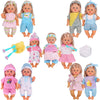 10 Sets For 10-11-12 Inch Baby Doll Clothes Dress Newborn Baby Doll Accessories Gown Costumes Outfits With Schoolbag Kitchen Toy Xmas Present (For 10-12'' Doll)