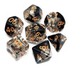 Creebuy 7Pcs Dnd Game Dice Set For Dungeon And Dragons D&D Rpg Pathfinder Table Games Transparent Mix Black Cloud Polyhedral Dic