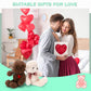 Riuhot Small Teddy Bear With Heart Cute Brown Teddy Bear Stuffed Animal Soft Stuffed Bear Plush Bear Plushie Toys Gifts For Girl
