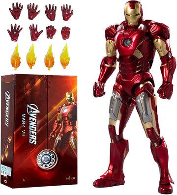 Uxouyic Ir?nman Movie Series - Collectible Ir?nman Action Figure Metal Painting 20 Joints Movable Model Toys (7 Inches) (Mark 7)