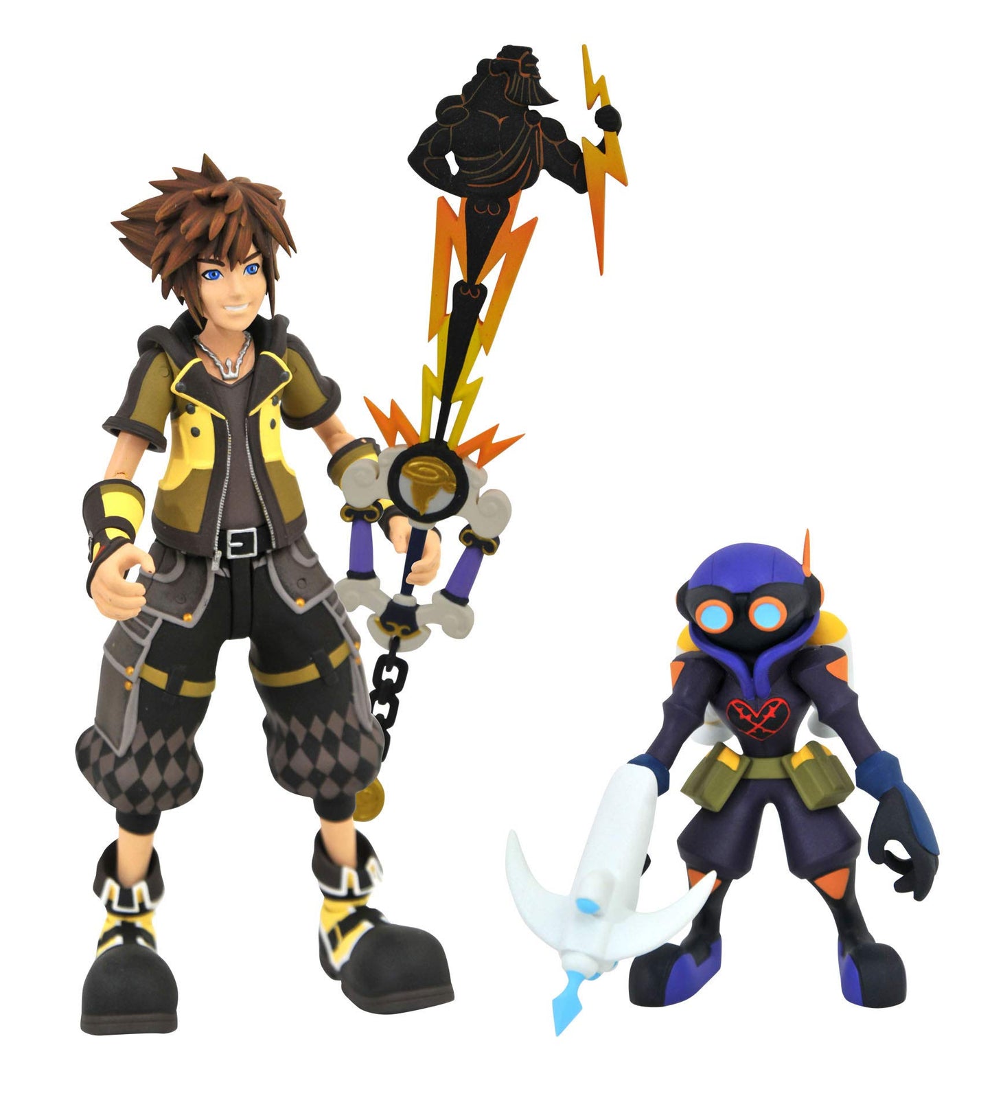 Diamond Select Toys Kingdom Hearts 3: Guardian Form Sora & Air Soldier Heartless Select Action Figure Two Pack  Multicolor