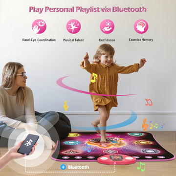 Girl Toys Age 3-4 Years Old, Dance Mat For 3-12 Year Old Kids - Light Up 8 Buttons Dance Mat With 7 Game Modes Dance Pad - Birth