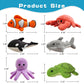 JUSTQUNSEEN 6pcs Finger Puppets Set, Cute Sea Animal Finger Puppet for Role-Playing Mini Hand Puppets Suitable for Kids,Sea Anim