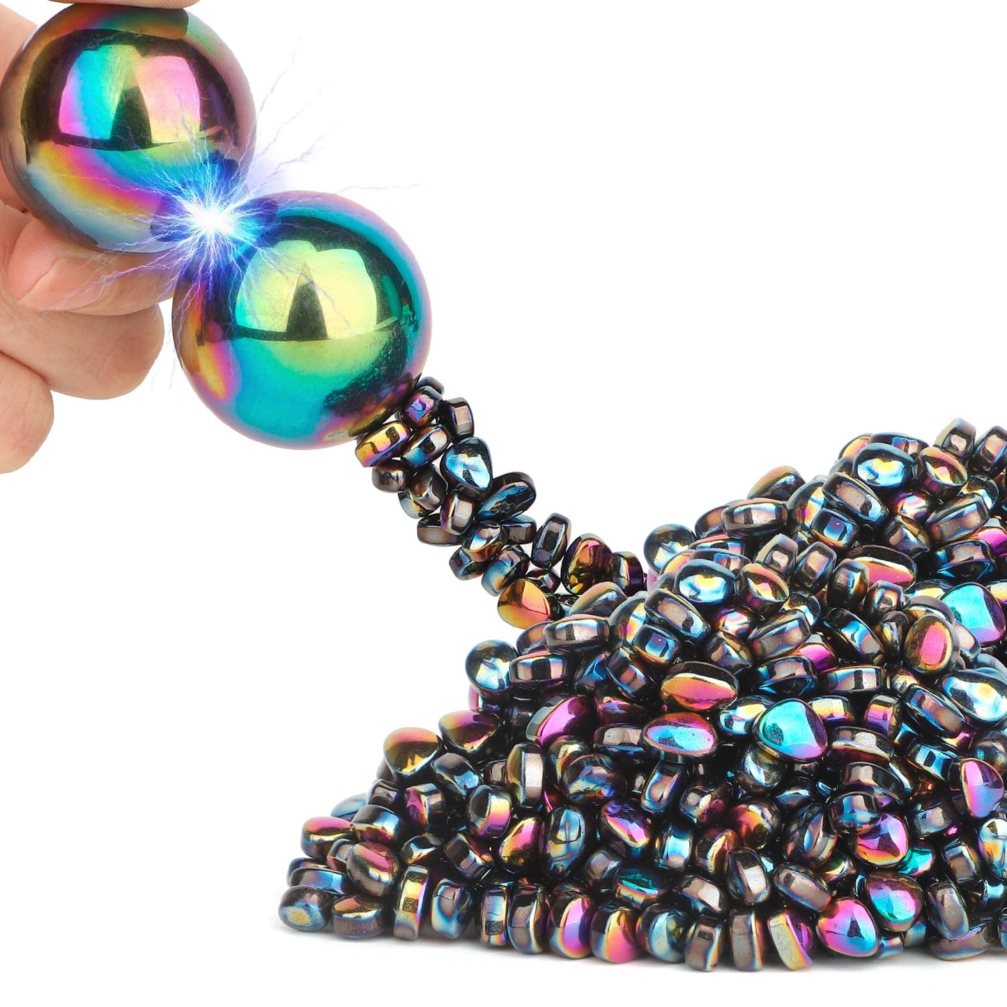 Magnet Slime Putty Party Favors, Fidget Toy Magnet Ferrite Putty Beads, Hematite Magnetic Stones Eggs With 1.26 Inch Magnet Balls, Cool Desk Toy, Edc Toy Science Kit Gift