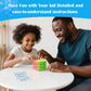 3X3 Speed Cube Stickerless With Stand & Tutorial: Magic Smooth Play, Easy Turning Puzzle Toy For Kids Adults, Stem Educational G