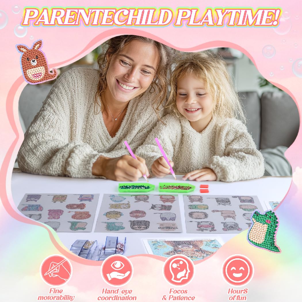 EAPHANT Diamonds Art Kits for Kids, 33 Diamond Stickers and 1 Painting Arts and Crafts Kit for Kids Ages 6-12