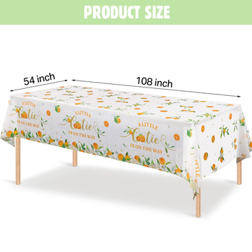 Little Cutie Tablecloth Orange Fruit Party Supplies Little Cutie is on The Way Disposable Plastic Table Cover for Citrus Baby Sh
