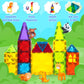Magnetic Tiles 110PCS 3D Animals Magnet Tiles with 2 Cars Kids Magnet Building Blocks STEM Educational Magnet Toy Set Constructi