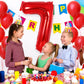 Red Number 7 Balloon 40 Inch, Big Large Foil Helium Number Balloons, Jumbo Giant Mylar Number 7 Balloons For 7 Year Old Birthday