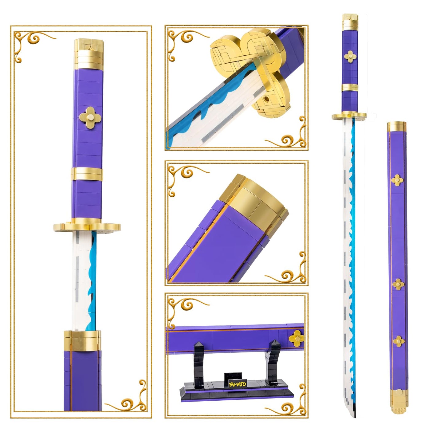 SATHIBI Yamato Sword Building Set, 38" Plastic Model Kit with Scabbard, 936PCS, Creative Anime Gifts for Ages 8+