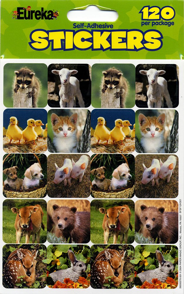 Eureka Baby Animals Real Photos Stickers