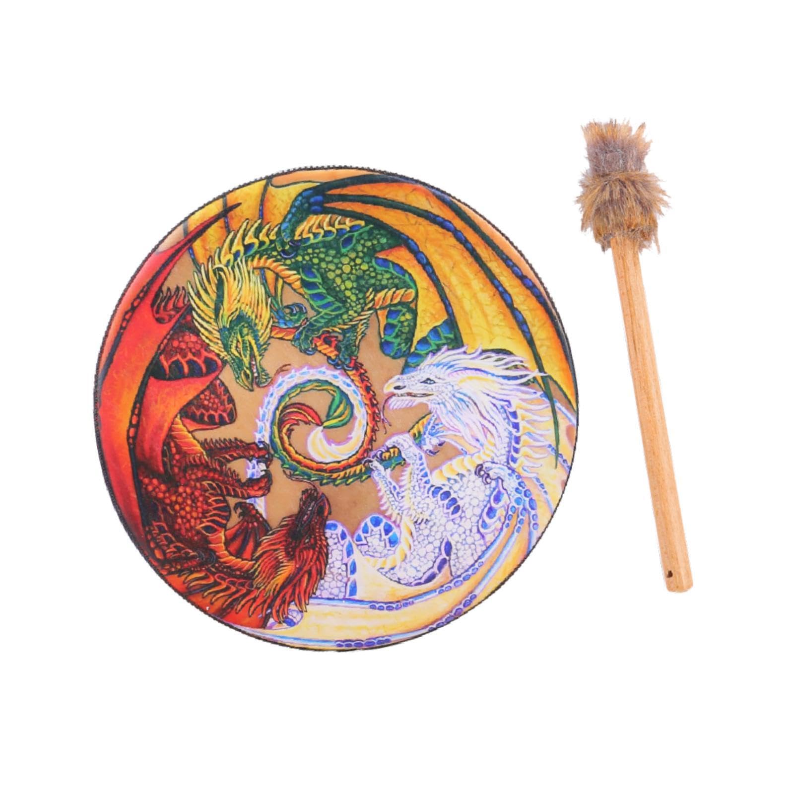 Zoomella Shaman Drum Decoration For Ceremony Festival Prop Instrumental Shamanic Drum 3 Dragon Musical Instruments & Gear|Percus