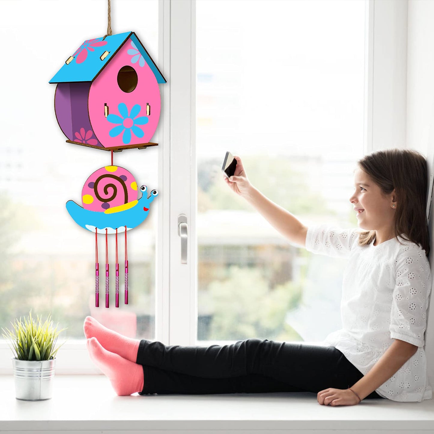 Arts And Crafts For Kids Ages 4-8 8-12, 2 Pack Diy Bird House Wind Chime Kids Crafts, Craft Kits For Girls Boys Toddlers 4-6 6-8