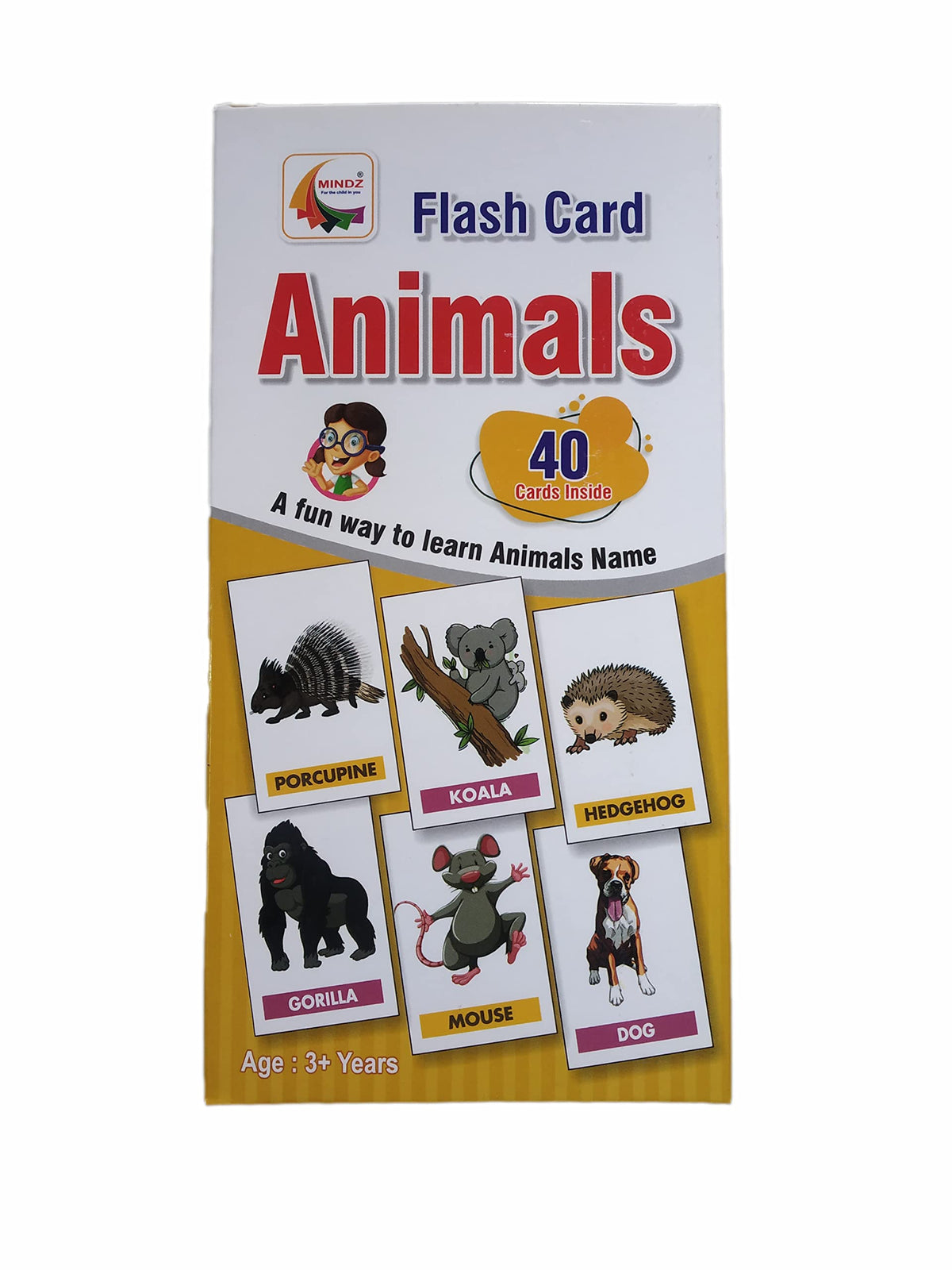 Mindz Animals Flash Card For PreSchool Kids Learning Age 3+