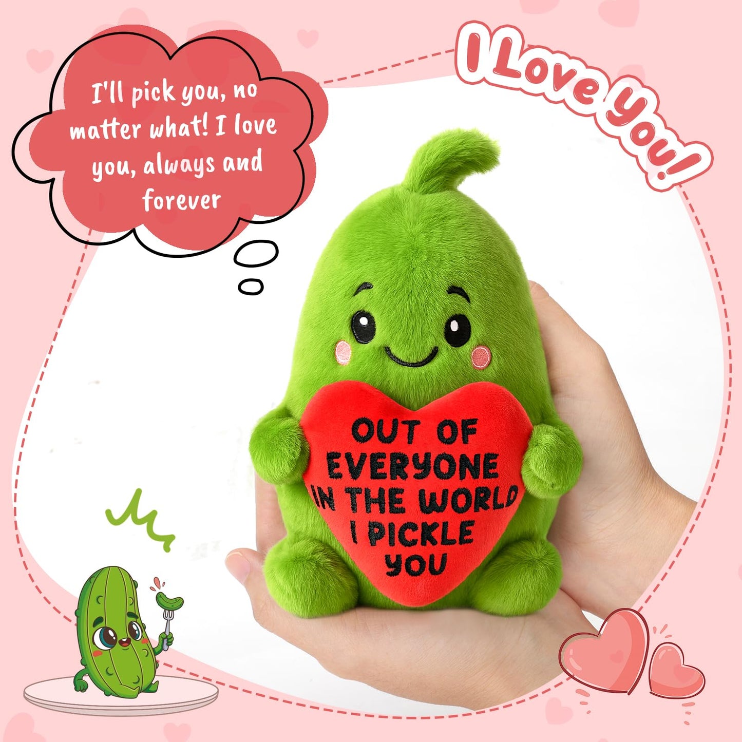 Anniversary Birthday Gifts for Women Men Christmas Boyfriend Girlfriend GF Wife Husband Couples Valentines Funny Gift for Her Him  Pickle with Heart to My Love Fathers Mothers Day I Love You Gifts