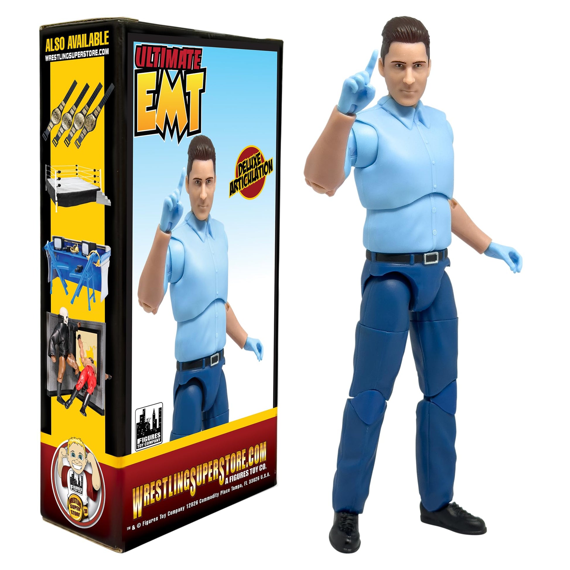 Ultimate EMT Ambulance Driver with Deluxe Articulation for Wrestling Action Figures