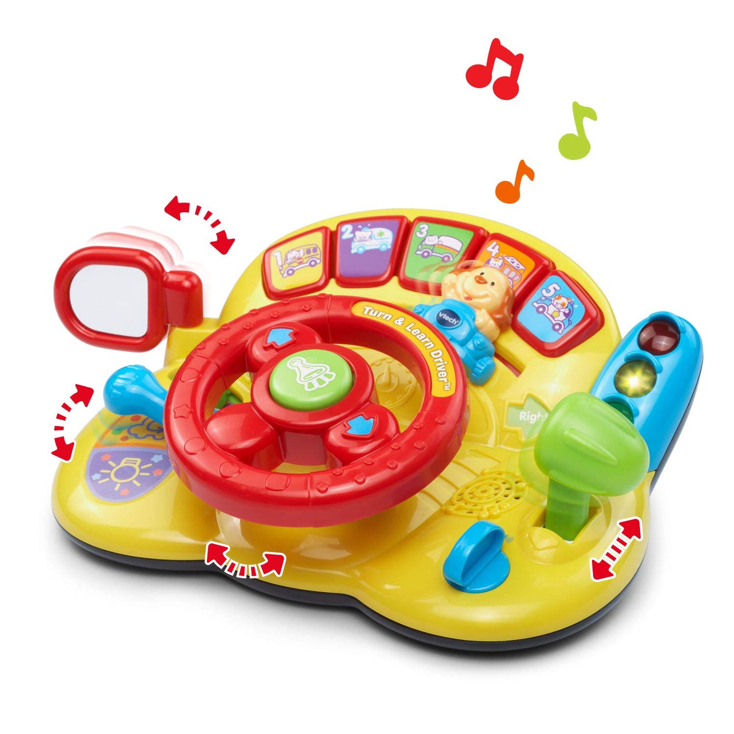 VTech Turn and Learn Driver Toy, Yellow, 8.86 x 10.79 x 4.33 Inches, Plastic, Model 80-166601, Frustration Free Packaging