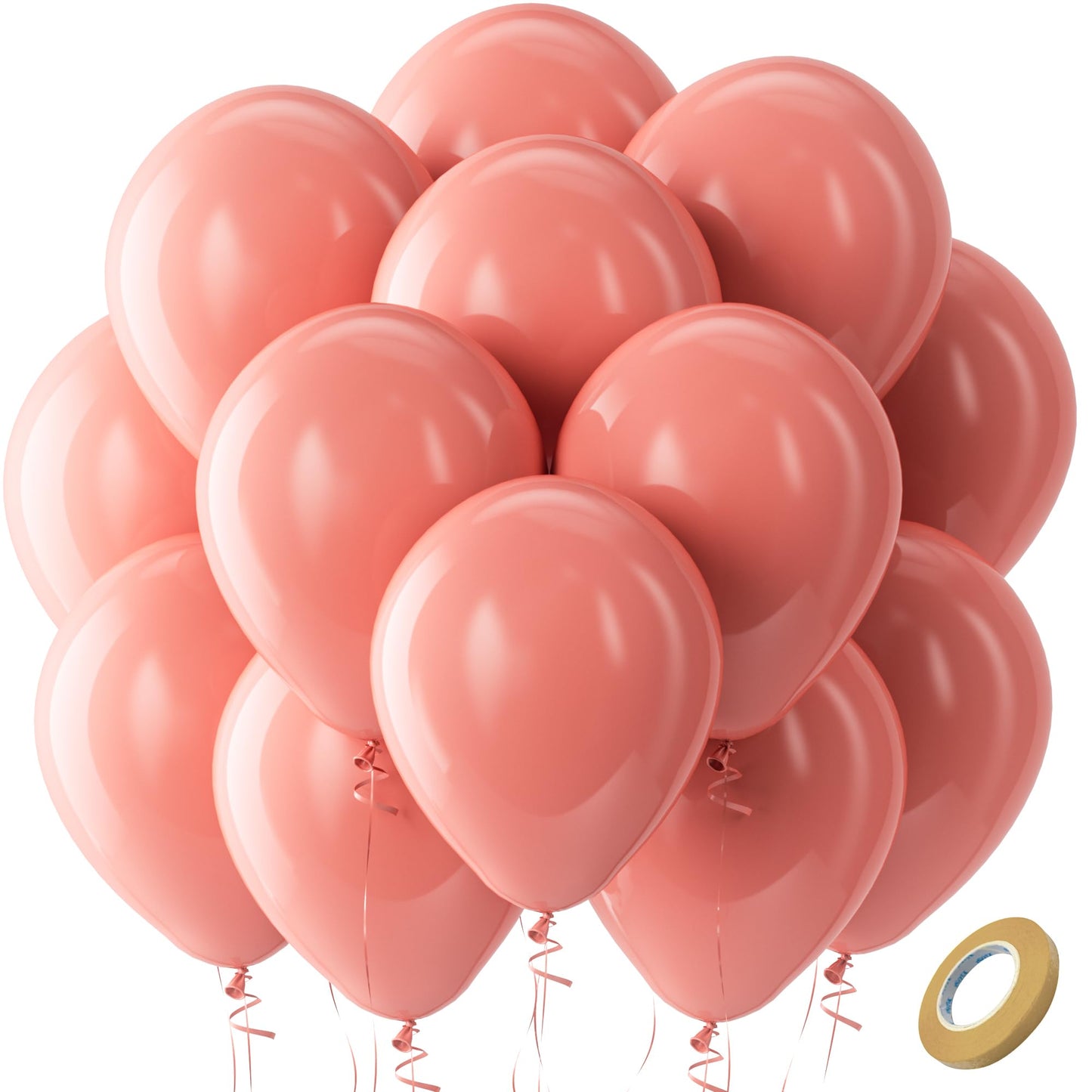 Bezente Dusty Pink Latex Party Balloons - 100 Pack 12 Inch Round Helium Blush Pink Rose Pink Balloons For Birthday Wedding Anniv