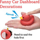 Wonuu Rubber Duck Car Decoration Ornaments Duck Car Dashboard Decorations Cool Glasses Duck With Propeller Helmet (R-Beatle-Red)