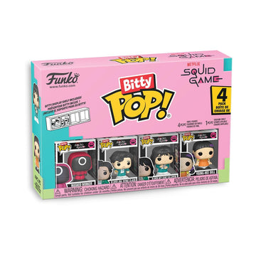 Funko Pop! Bitty: Netflix - Player 456: Seong Gi-hun, Young-HEE Doll, Masked Worker, and Player 067: Kang SAE-byeok - 0.9 Inch (