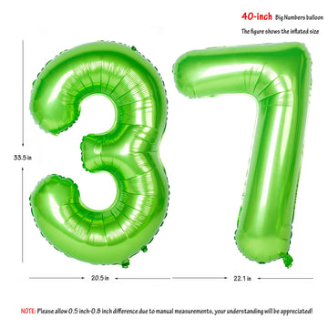 Number Balloons 40 Inch Green Birthday Party Decorations 37St Digital Jumbo Helium Foil Mylar Balloon