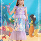 Luzlen Little Girls Mermaid Princess Costume, Purple Sequins Dress for Toddler Kids 4-5 Years, Halloween Dress Up with Accessories