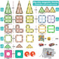 Bubuqe Magnetic Tiles Diamond Series With Lights 4 Pull-Back Metal Cars&7 Airplanes Magnet Tiles Building Block Toy For Kids Edu