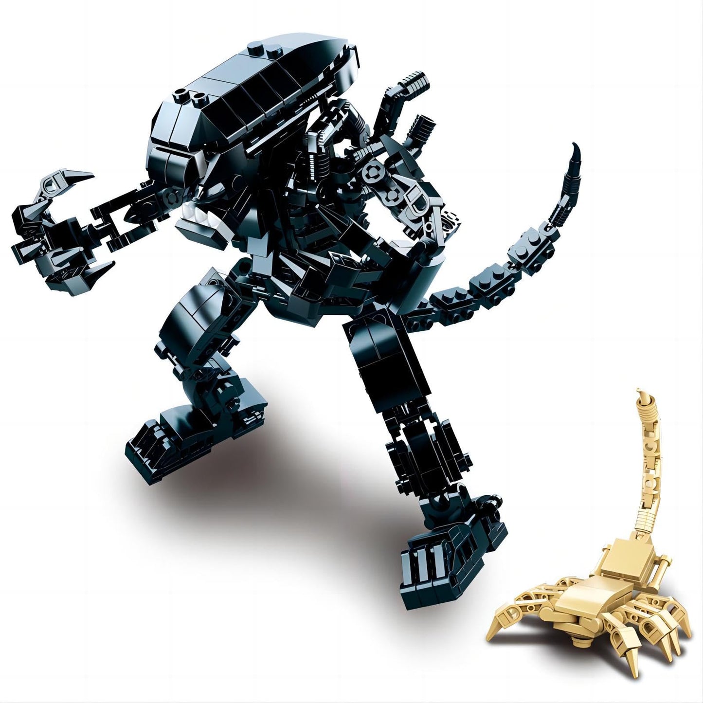 HIGH GODO Xenomorph Building Sets for mature-themed 442 Pieces Horror Action Figure Toy with Little Facehugger Gifts for Boys Aged 8-14  Perfect for Birthdays  Christmases  Halloweens
