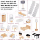Lil' Jumbl Jumbl Kids Wooden Dollhouse, 17-Piece Accessories & Furniture Are Included, With Balcony & Stairs, 3 Story Easy To As
