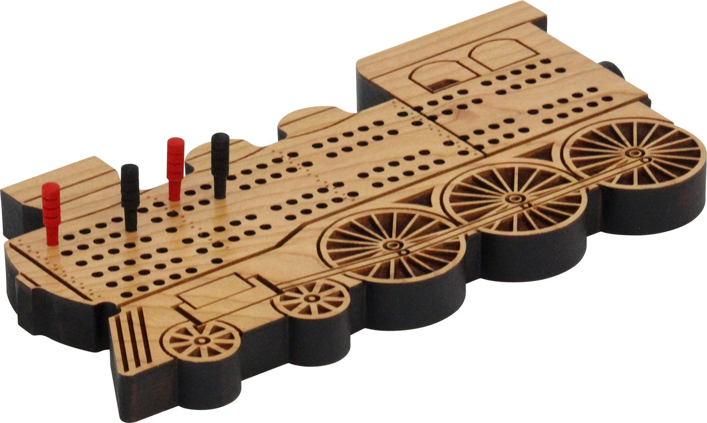 Train Shaped Cribbage Board - Made In Usa