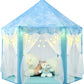 Kixinwa Frozen Princess Tent For Girls, Kids Play Tent With Led Small Snowflake Lights, Castle Playhouse Tent For Children Toddl