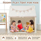 Costzon Kids Tent, Large Playhouse For Indoor Outdoor Play W/Padded Mat, 2 Breathable Windows & 2 Storage Pockets, Star Lights & Flag Banner Included, Toddler Tent For Boys Girls Aged 3-8 Years Old