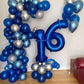 40 Inch Navy Blue 16 Number Balloons Giant Jumbo Huge 16 Or 61 Foil Mylar Helium Number Digital Balloons Dark Blue Birthday Myla