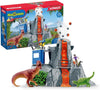 Schleich Dinosaurs - Volcano Expedition Base Camp, Dinosaur Playset Including Led Erupting Volcano, Researcher Figurines And 2 X
