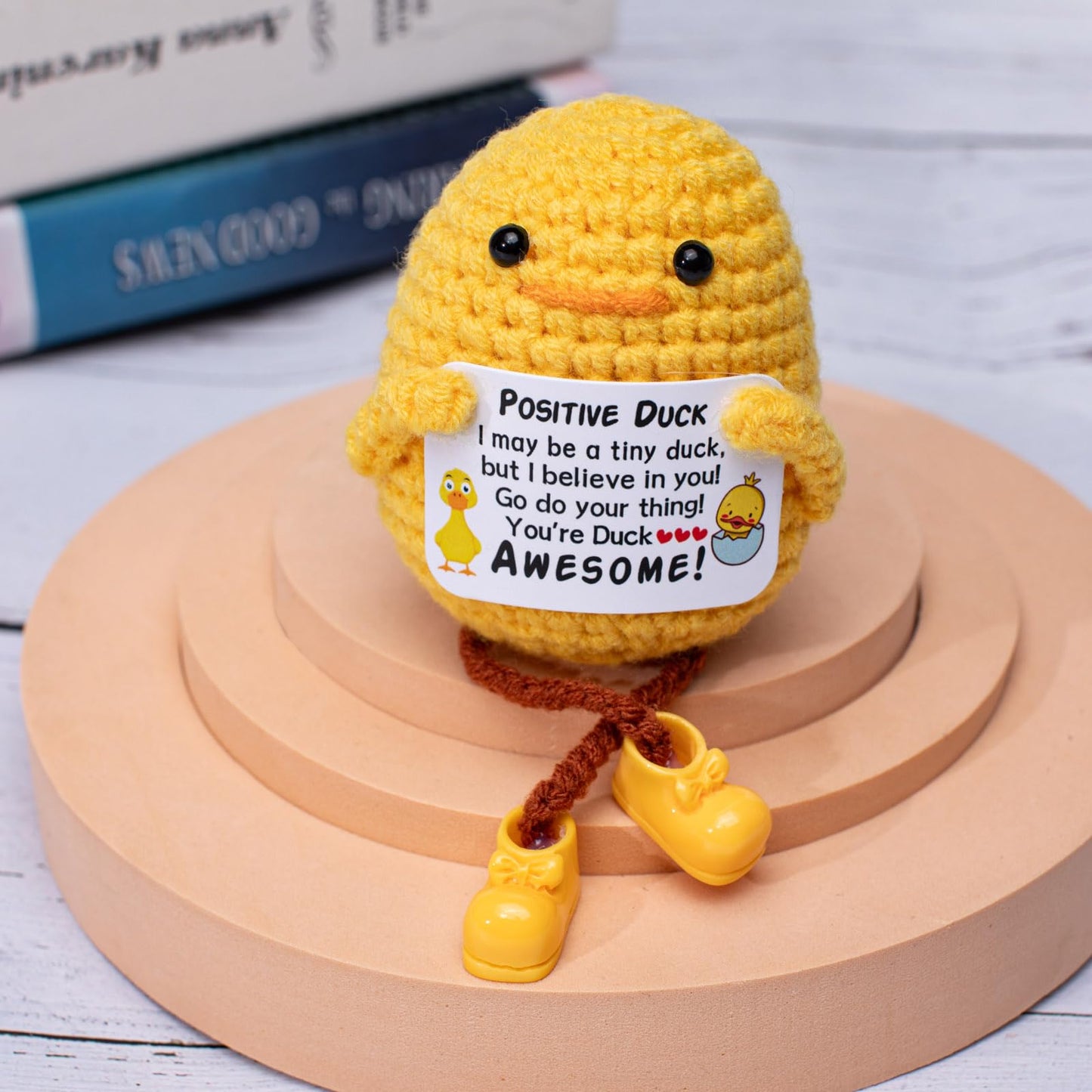 Artlunar Gifts For Men Women Funny Long Legged Positive Duck Emotional Support Crochet Gifts With You Are Duck Awesome Inspirati