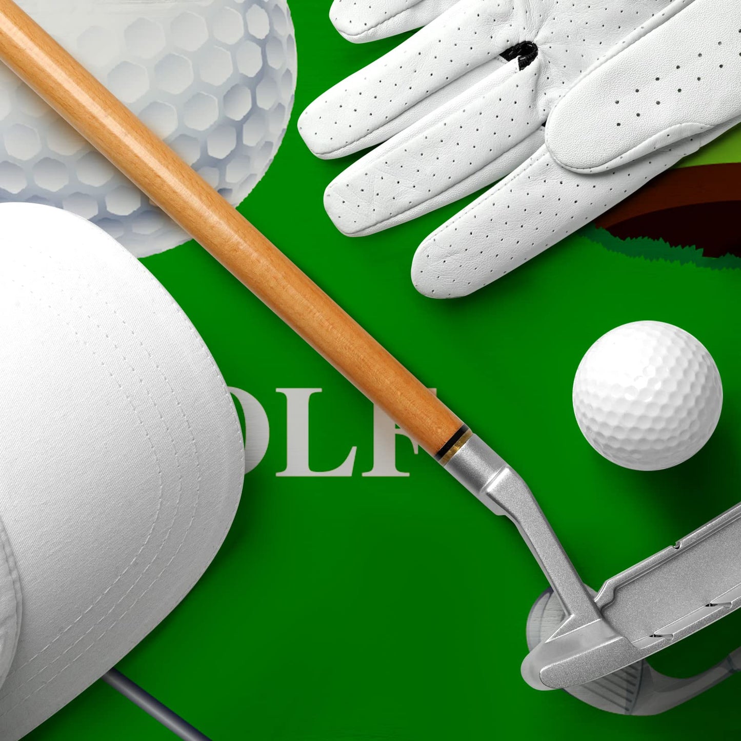 Golf Tablecloth Golf Party Decorations Golf Themed Party Supplies Rectangle Plastic Disposable Golf Table Cover Golf Decorations For Birthday Party Picnic Sport Events, 86 X 51 Inch (2 Piece)