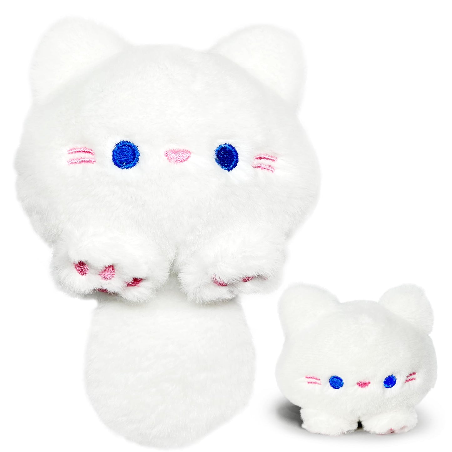 White Cat Stuffed Animals, Kawaii Cat Plushies For Girls And Boys, Soft Cats Mini Plush Toy Keychain, Fun Cuddly Plush Toys For