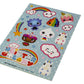 Glitter Galaxy Sticker Friends Sheet Wave 1 - Ten Large Character with Small Heart & Star Effects Stickers - Cute Rainbow Poop,