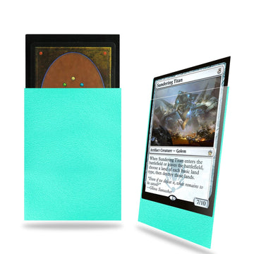Mint Green Mtg Card Sleeves 200 Pack, Standard Card Sleeves Sturdy Mtg Sleeves Matte Back Finish, Perfect Shuffling - Protect Al