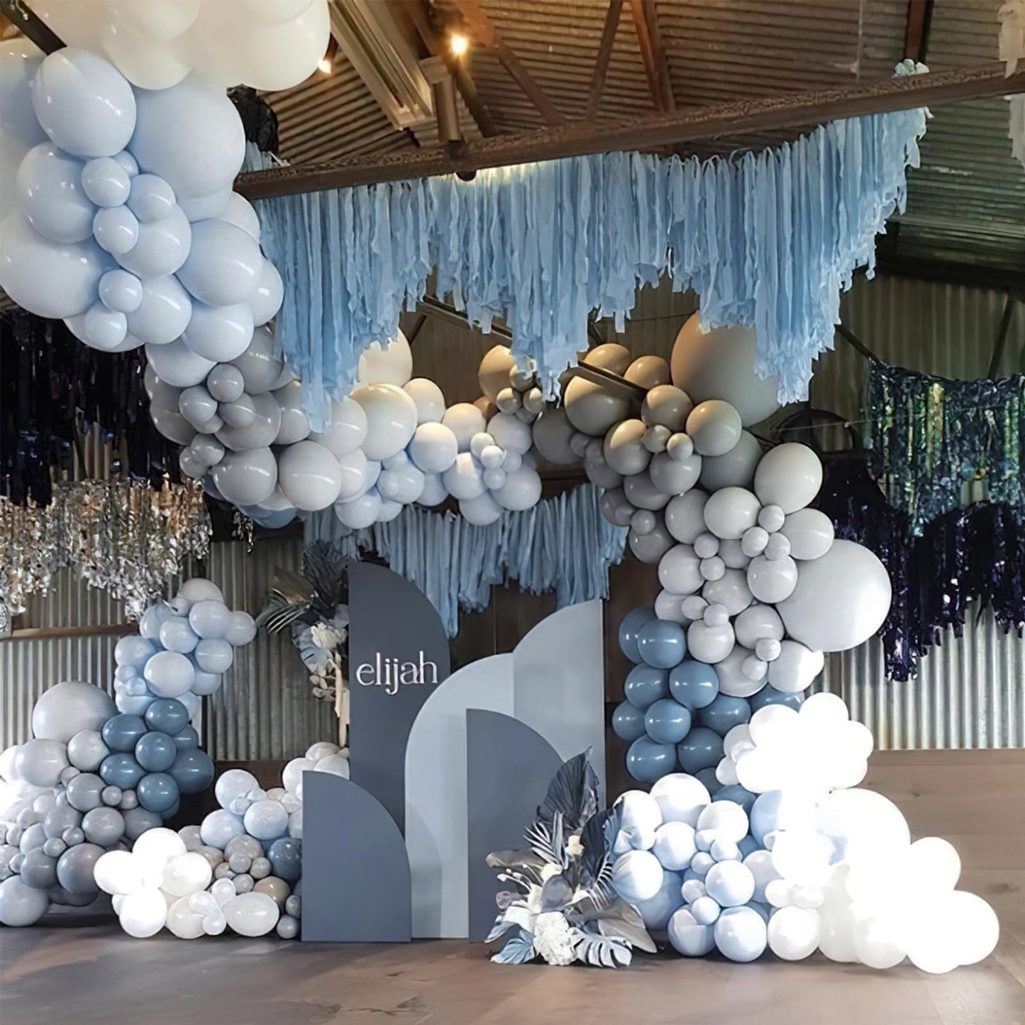Partywoo Boho Blue Balloons, 140 Pcs Pale Aqua Balloons And Light Grey Blue Balloons Different Sizes Pack Of 18 Inch 12 Inch 10 Inch 5 Inch For Balloon Garland Or Balloon Arch As Party Decorations