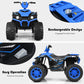 Olakids 12V Kids Ride On Atv, 4 Wheeler Electric Vehicle For Toddlers, Battery Powered Motorized Quad Toy Car For Boys Girls With Led Lights, Music, Horn, High Low Speed, Soft Start (Blue)