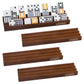 Bucher&Rossini Domino Racks - 4-Pack Nut Brown Wooden Holders for Mexican Train & Mahjoon Games