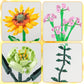 Chodia Flower Bouquet Building Blocks Sunflower Botanical Collection Bricks Sets Creative Toys Kits Mother's Day Birthday Aniver