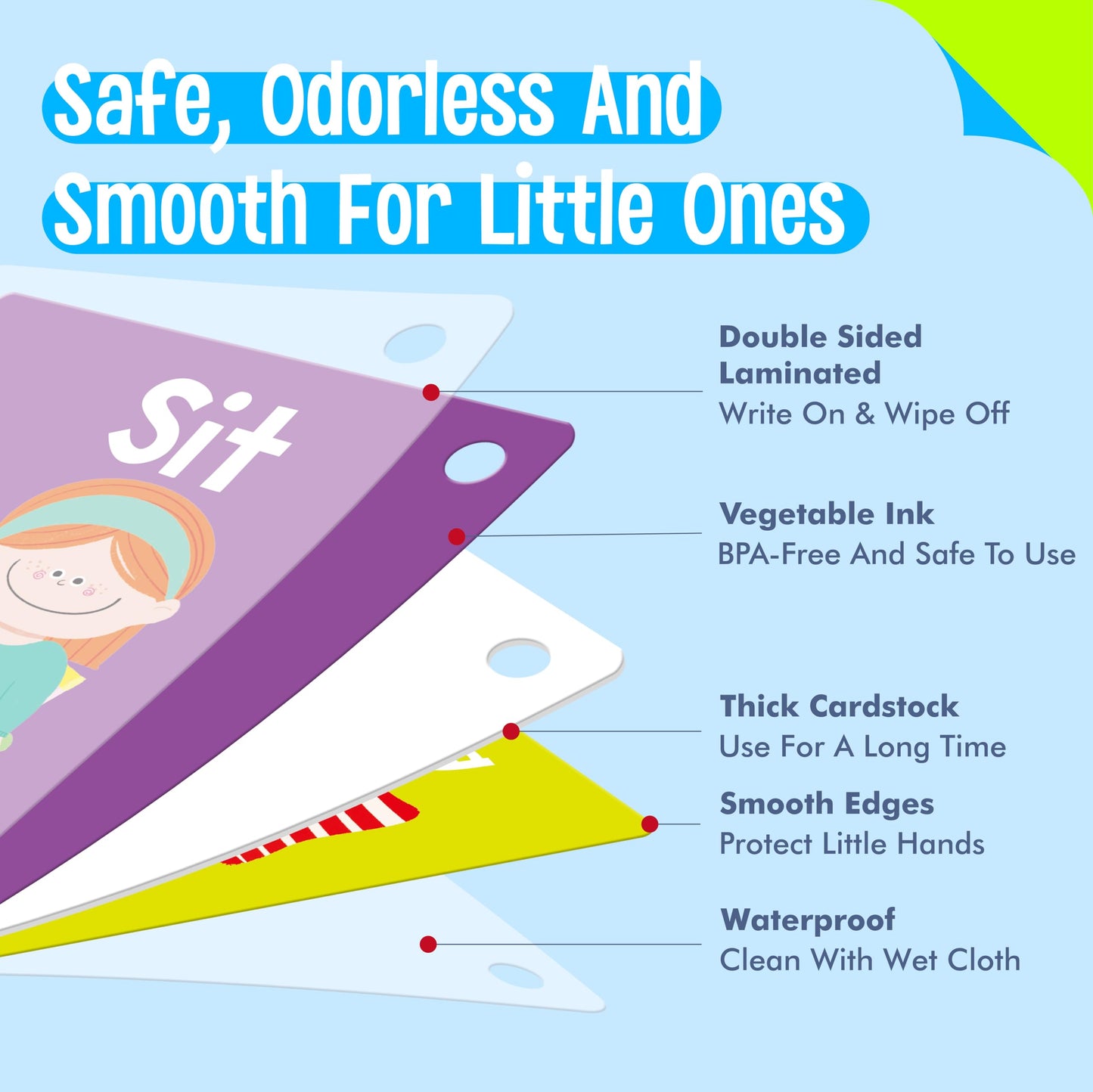 SpriteGru 52 PCS Word Flashcards - Double-Sided CVC & CVCC Cards, 4"x6" Cardstock, Educational Tool for Preschool & Kindergarten