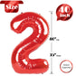 Red 2 Balloon, Number Balloon 40 Inch, Two Balloon Number Birthday Decorations, Second 2Nd For Spiderman Miraculous Ladybug Minn