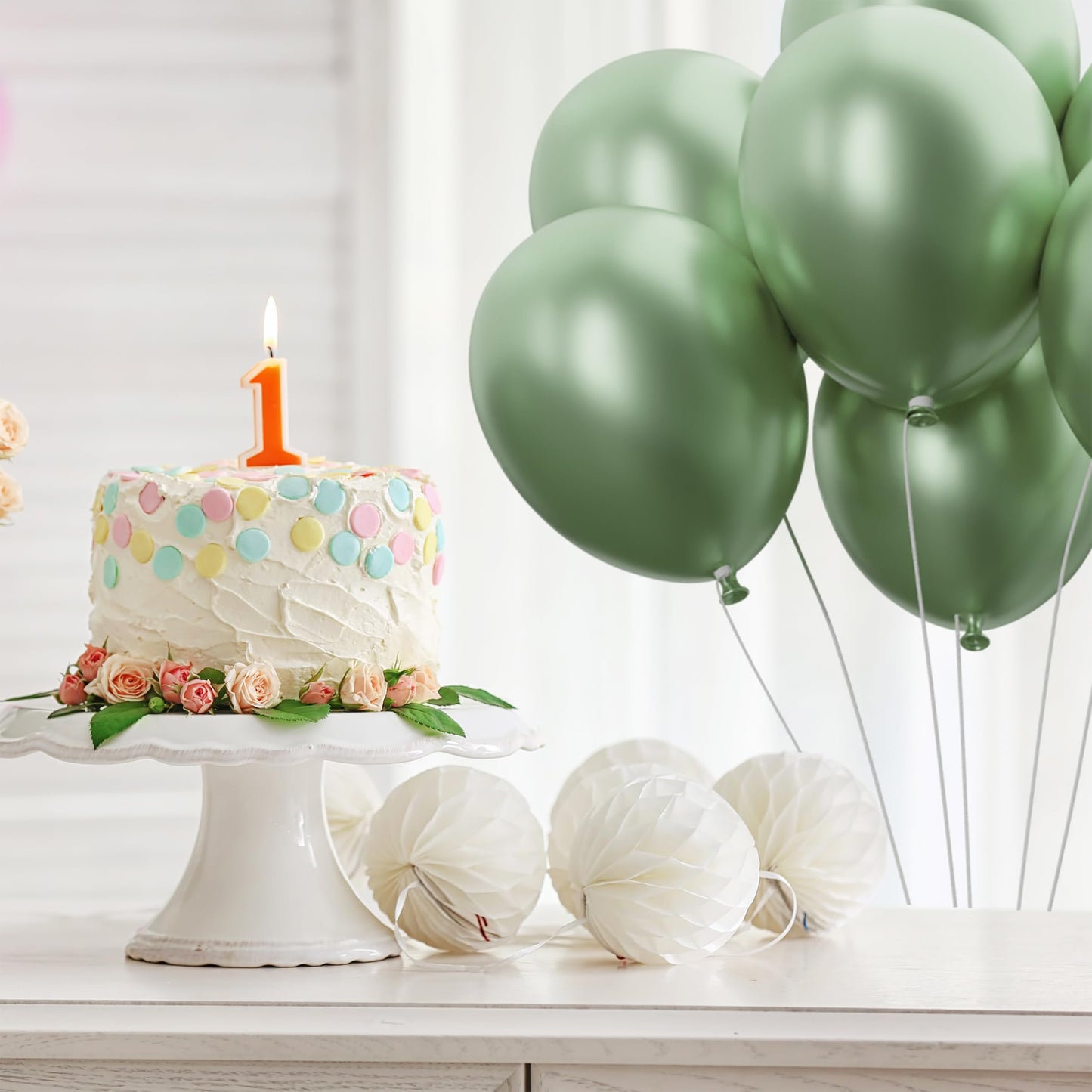 Mr. Pen Metallic Green Balloons, 12 Inch, 54 Pack, Rubber Birthday Party Balloons, Balloon Arch Decor